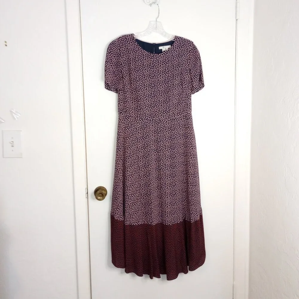 Boden Renee Polka Dot Colorblock Midi Dress